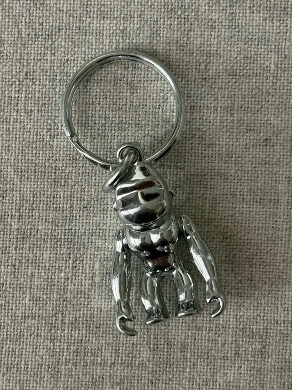 Kipling Silver Metal Gorilla Keychain NEW